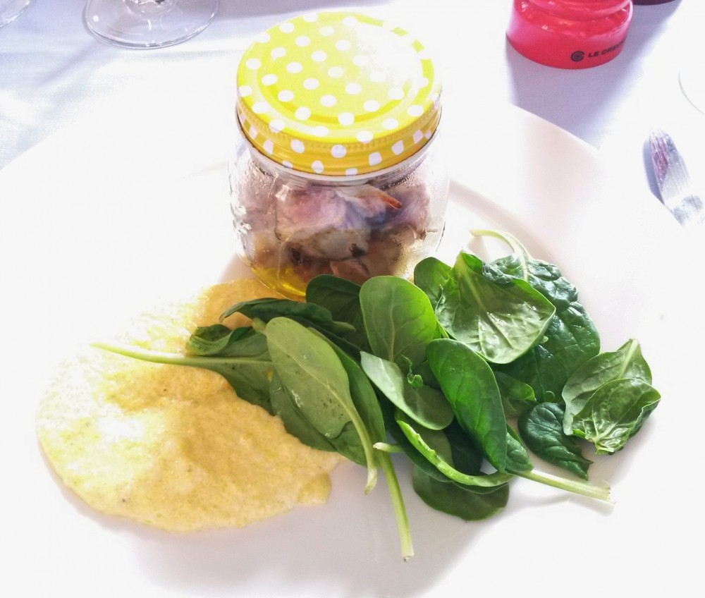 Yellowfin Tuna mariniert mit Polenta Creme und Babyspinat - Kornati - Graz
