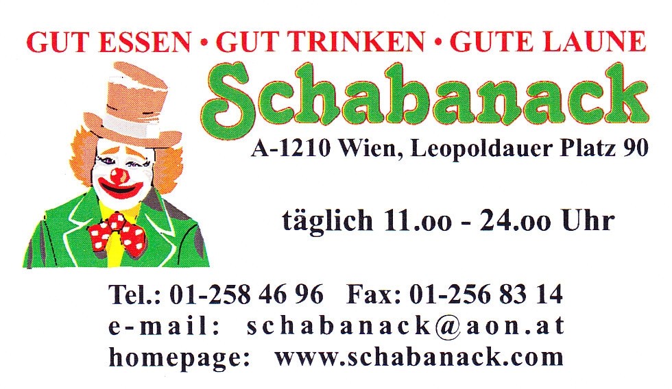 Schabanack Visitenkarte - Schabanack - Wien