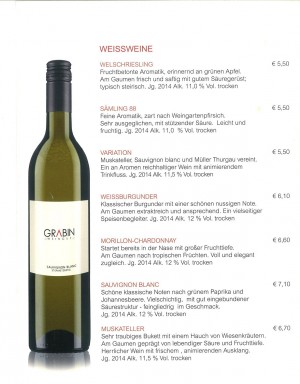 Weingut Buschenschank Grabin - Preisliste für Ab-Hof-Verkauf - Weingut Buschenschank Grabin - Labuttendorf