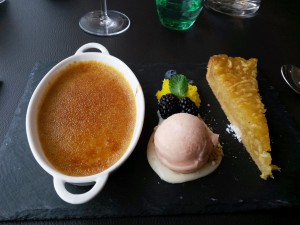 Bratapfel hoch zwei - gebrannte Creme und Tarte - Schlossbergrestaurant - Graz