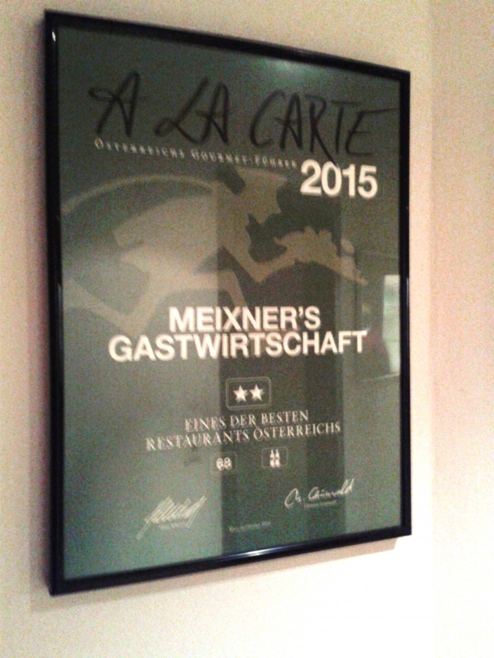 Meixner - A la Carte-Auszeichnung - Meixner's Gastwirtschaft - Wien