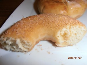 Innenleben des deutschen Donuts (Apfel-Zimtfüllung)