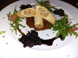 Confit Duck Spring Rolls with BBQ Sauce and red onion jam - O'Connors Old Oak - Wien
