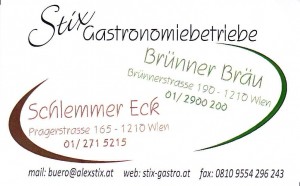 Stix Schlemmer Eck Visitenkarte - Schlemmer Eck - Wien
