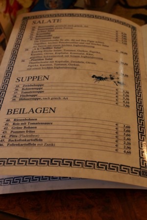 Karte: Salate, Suppen und Beilagen. - Poseidon - Bregenz