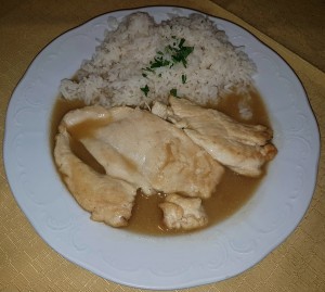 Hühnerfilet natur mit Reis