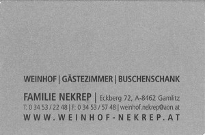 Visitenkarte - Weinhof Nekrep - Gamlitz