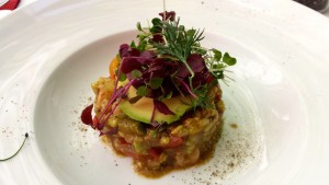 Oktopus-Salat mit Avocado und Tomaten - ef16 Restaurant Weinbar - Wien