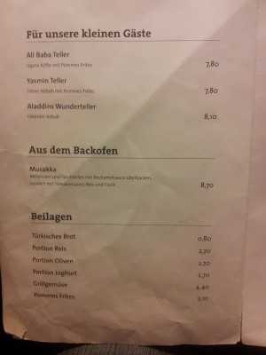 Für die kleinen Gäste und Beilagen. - Kebab-Haus - Wien
