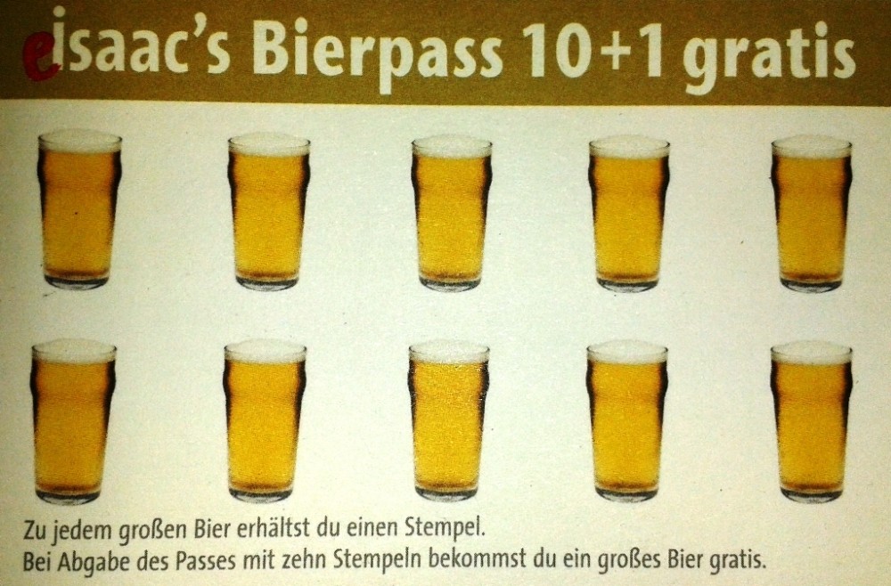 Isaac's - Bierpass - Isaac´s International Pub - Wien