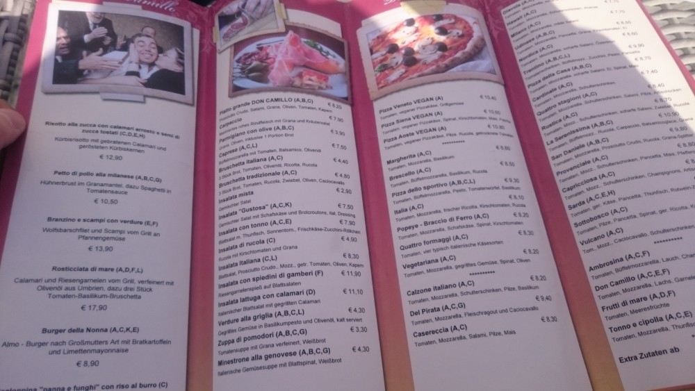 Speisekarte - Pizzeria Don Camillo - Wien