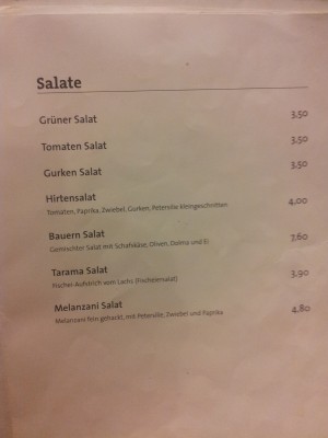 Die Salate. - Kebab-Haus - Wien