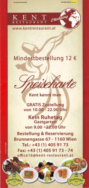 Kent Flyer-Seite 1 - Restaurant Kent - Wien