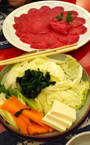 Rindfleisch, Gemüse und Tofu für Shabu Shabu - Nihon Bashi - Wien
