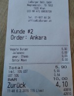 Rechnung - Le Burger - Wien