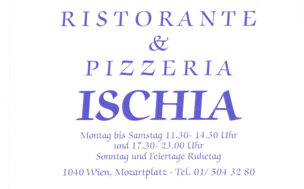Ristorante Pizzeria Ischia - Visitenkarte - Pizzeria Ischia - Wien