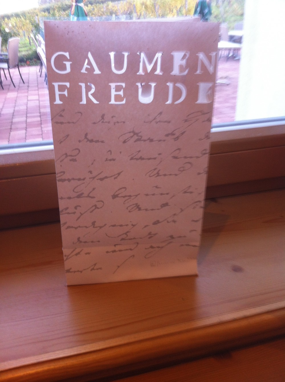 Aufsteller Gaumenfreuden - Restaurant GAUDIUM VINI im Hotel Veltlin - Poysdorf