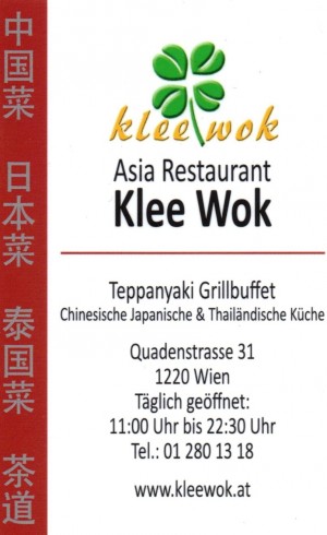 Klee Wok - Visitenkarte - Asia Restaurant Klee Wok - Wien