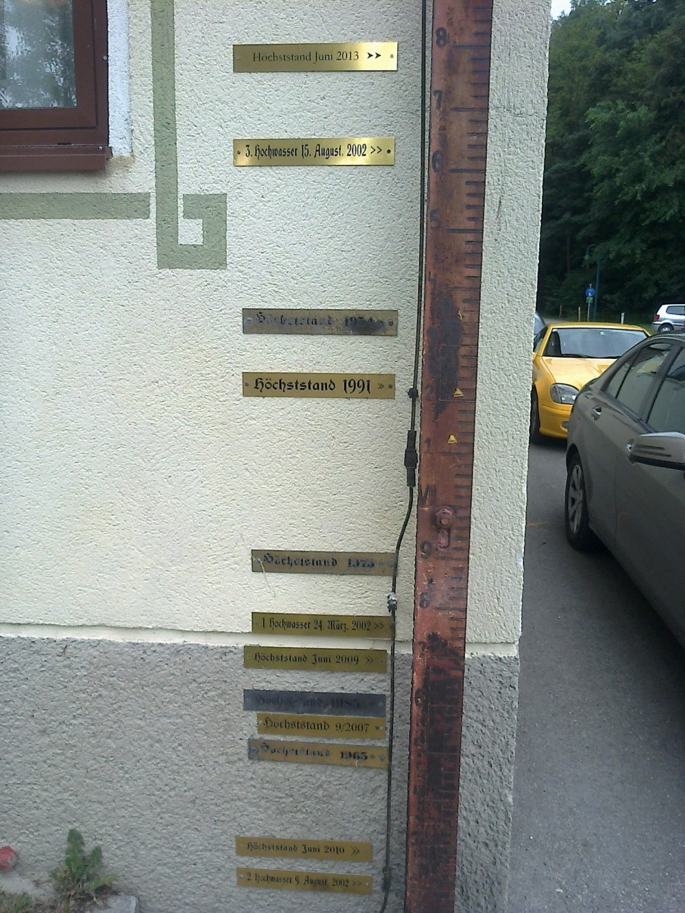 Höchststand des Hochwassers voriges Jahr im Juni, in etwa 2m Höhe :-( - Humer's Uferhaus - Orth an der Donau
