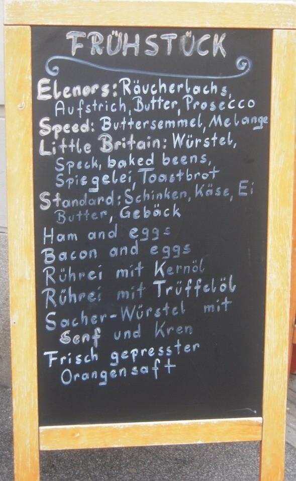 Frühstückskarte - Elenor´s - Graz