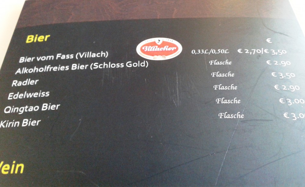 Mishi - Auszug aus der Getränkekarte - Mishi Asia Restaurant - Wien