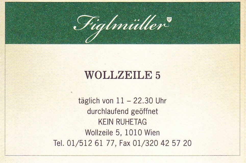 Figlmüller Visitenkarte Seite 02 - Figlmüller - Wollzeile - Wien