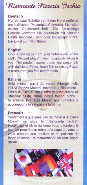 Ristorante Pizzeria Ischia - Flyer 02 - Pizzeria Ischia - Wien
