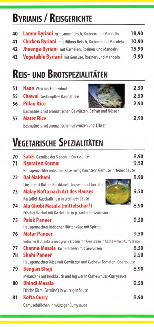 Taste Of India - Flyer Seite 3 - Taste of India - Wien