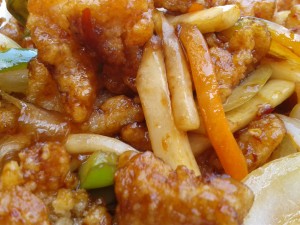Asia Restaurant Lucky Chen Hühnerfleisch knusprig doppelt gebraten (Menü)
