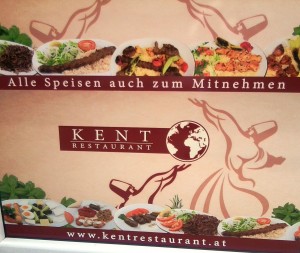 Kent Außenreklame 'Take Away' - Restaurant Kent - Wien