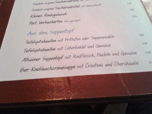 Zum schwarzen Adler - Auszug aus der Speisekarte - Gasthaus-Brauerei Zum Schwarzen Adler - Wien