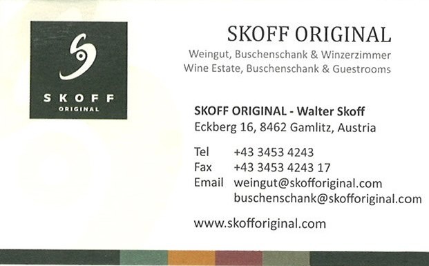 Visitenkarte - Buschenschank Walter Skoff - Gamlitz
