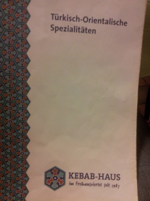 Die Karte. - Kebab-Haus - Wien