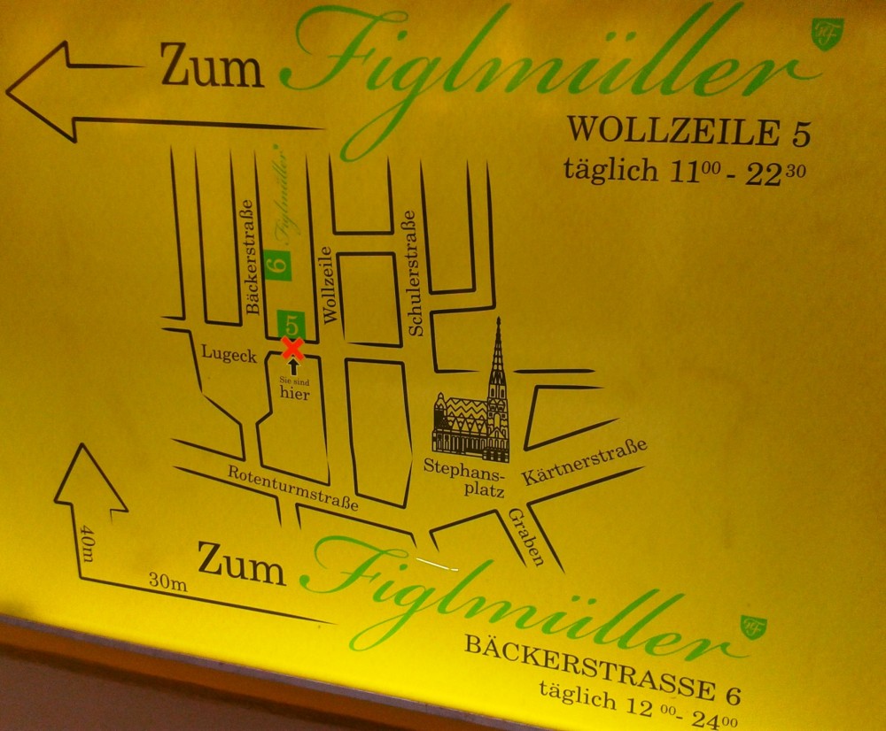 Figlmüller Wegweiser zu den Figlmüllers - Figlmüller - Wollzeile - Wien
