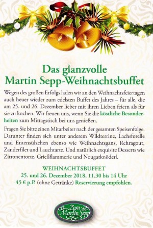 Zum Martin Sepp - Weihnachtsbuffet - Martin Sepp - Wien