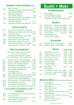 Asia Restaurant Sun Speisekarte Seite 4 - Asia-Restaurant Sun - Wien