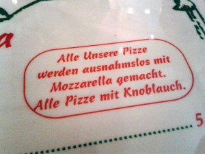 Frascati - Pizza immer mit Mozzarella