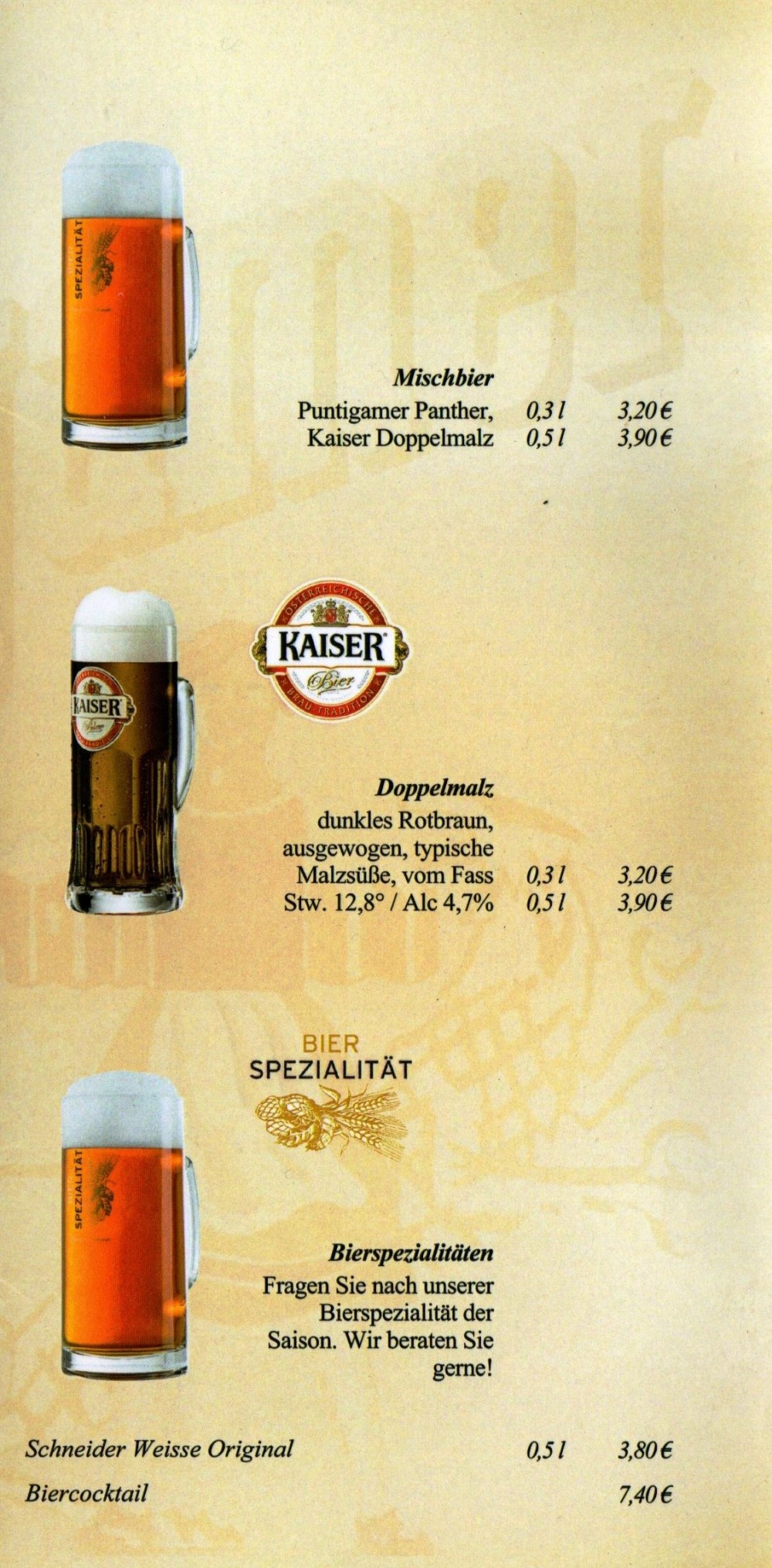 Schwabl-Wirt - Bierkarte Flaschenbiere-03 - Schwabl Wirt - Wien