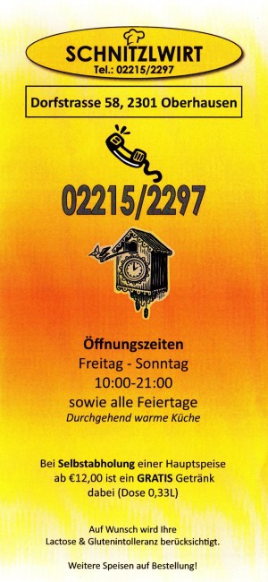 Schnitzlwirt Oberhausen - Flyer-01 - Schnitzlwirt - Oberhausen