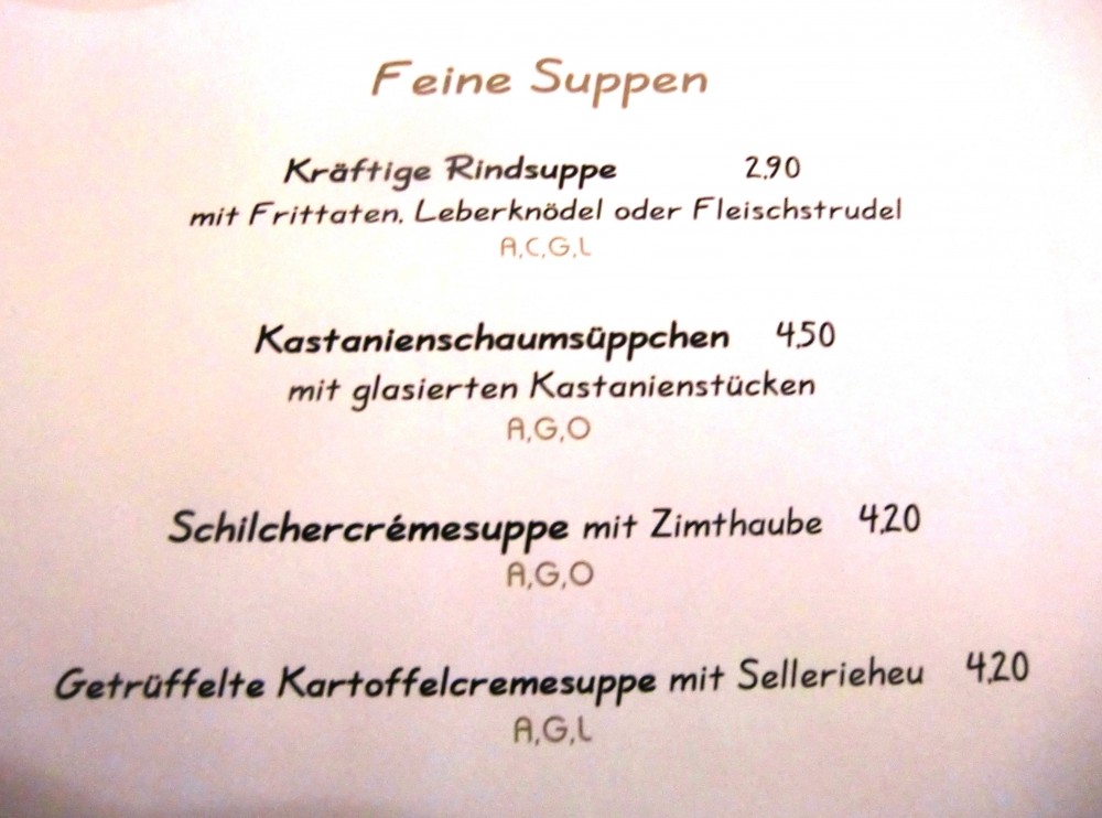 Speisekarte - Feine Suppen - Fischerwirt - Gratwein