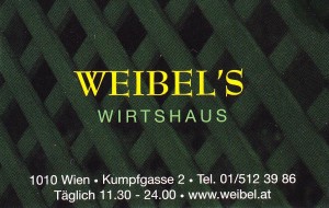 Weibel's Wirtshaus Visitenkarte 1 - Weibels Wirtshaus - Wien