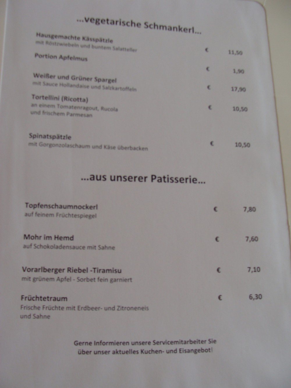 Vegetarisches und Desserts. - Wirtshaus am See - Bregenz