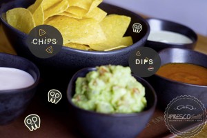 Chips & Dips: Unsere knusprigen Tortilla-Chips aus gelbem Maismehl, sowie ... - Fresco Grill - Wien