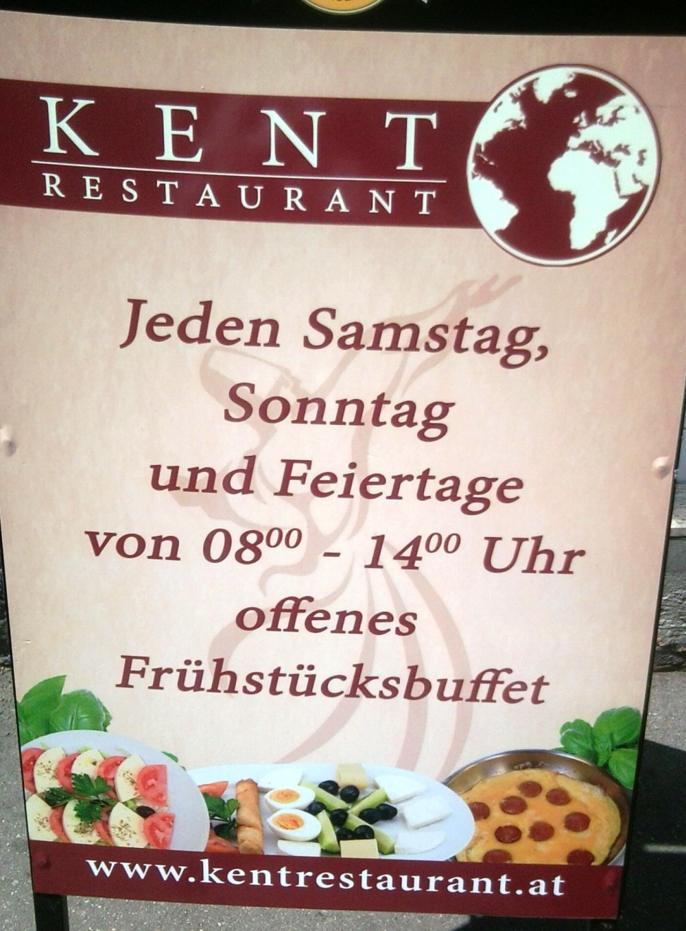 Kent Werbetafel Frühstücksbuffet - Restaurant Kent - Wien