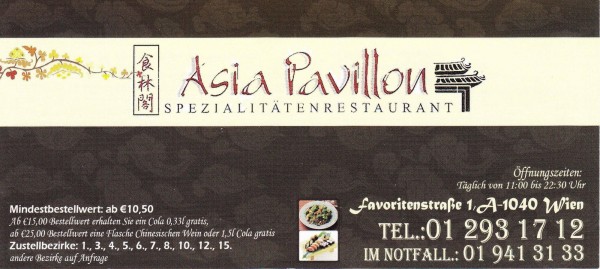 Asia Pavillon Flyer Seite 1 - Asia Pavillon - Wien