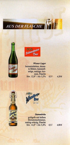 Schwabl-Wirt - Bierkarte Flaschenbiere-05 - Schwabl Wirt - Wien