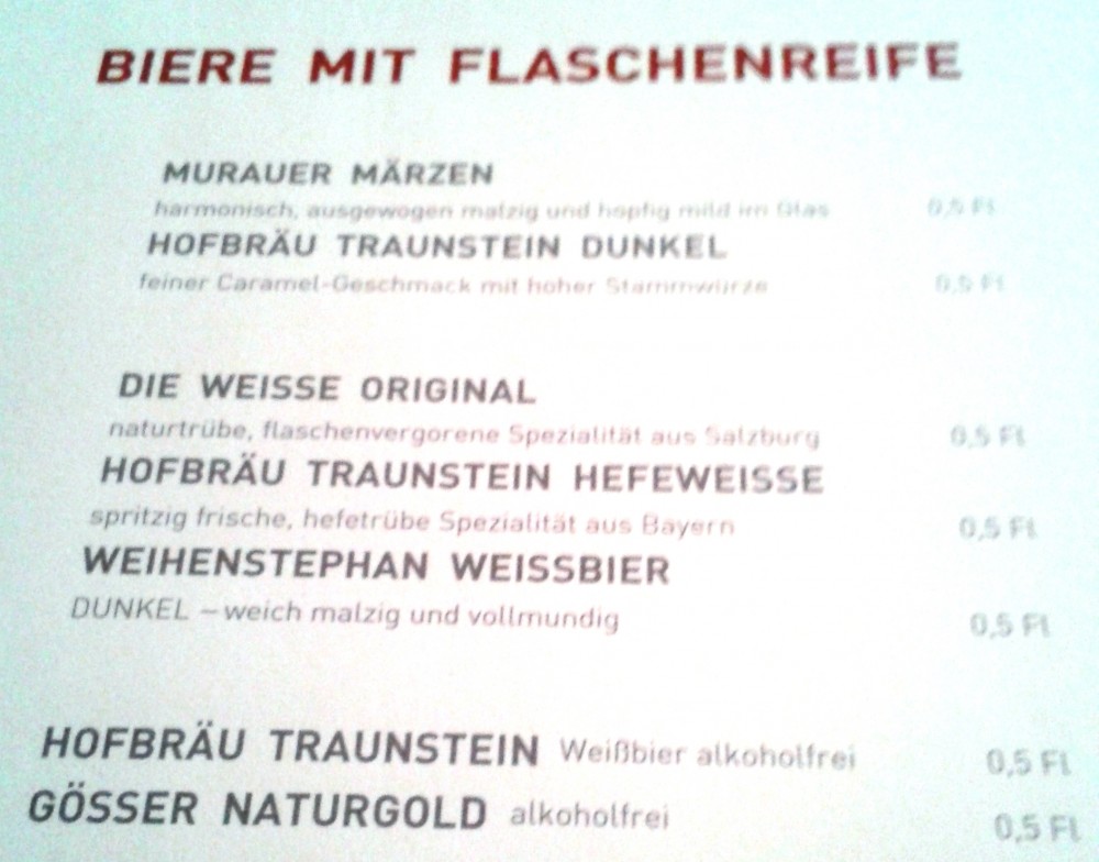 Meixner - Bierangebote - Meixner's Gastwirtschaft - Wien