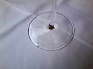 Gondola Abgeschlagenes Weinglas