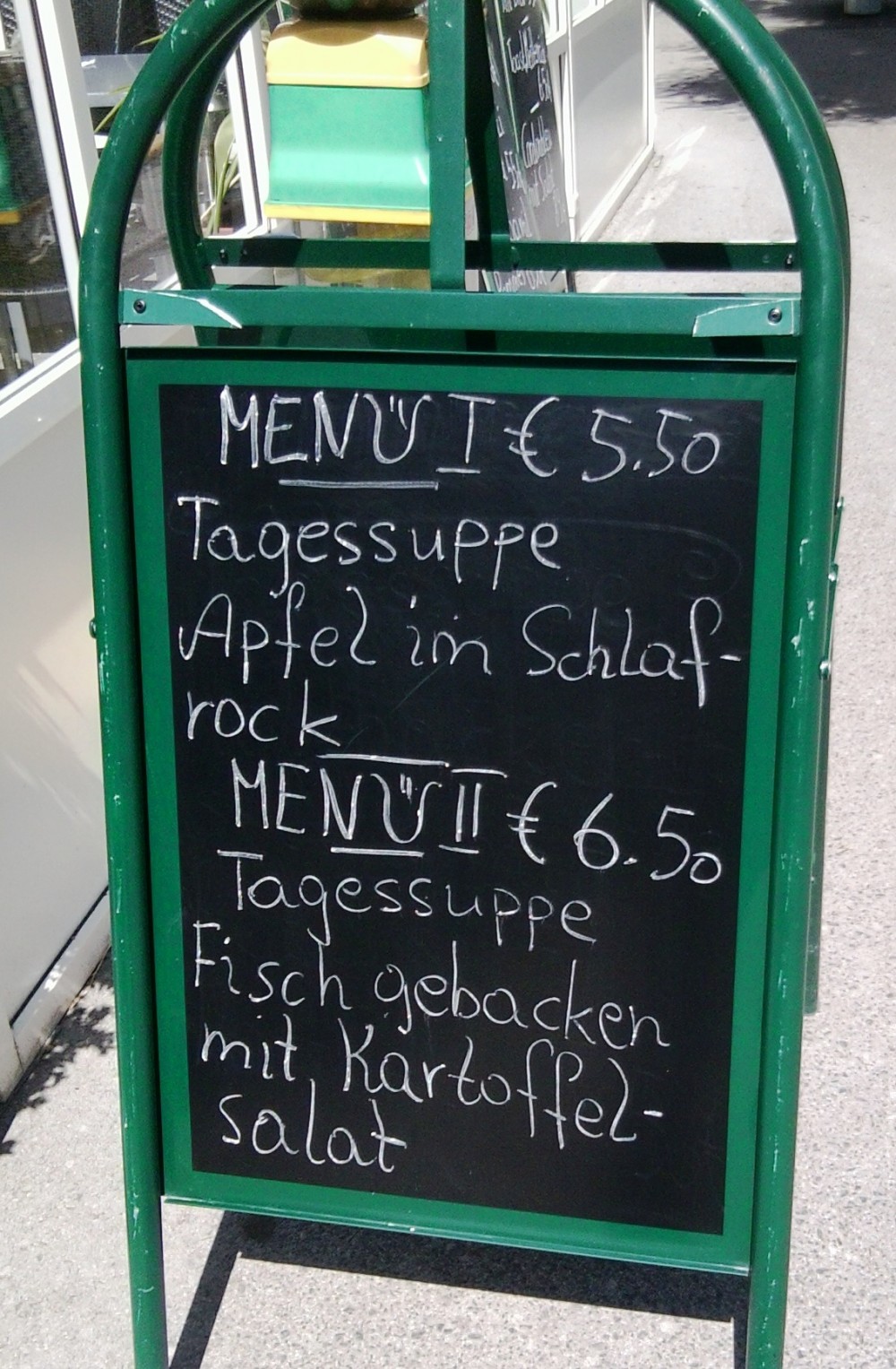 Metternich Werbetafel-Mittagsmenüs - Cafe Metternich - Wien