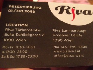 Pizzeria Riva - Türkenstraße - Wien